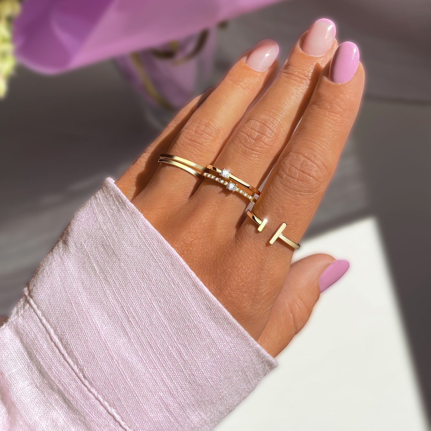 Aureos - Elegant Adjustable Open Silver Ring