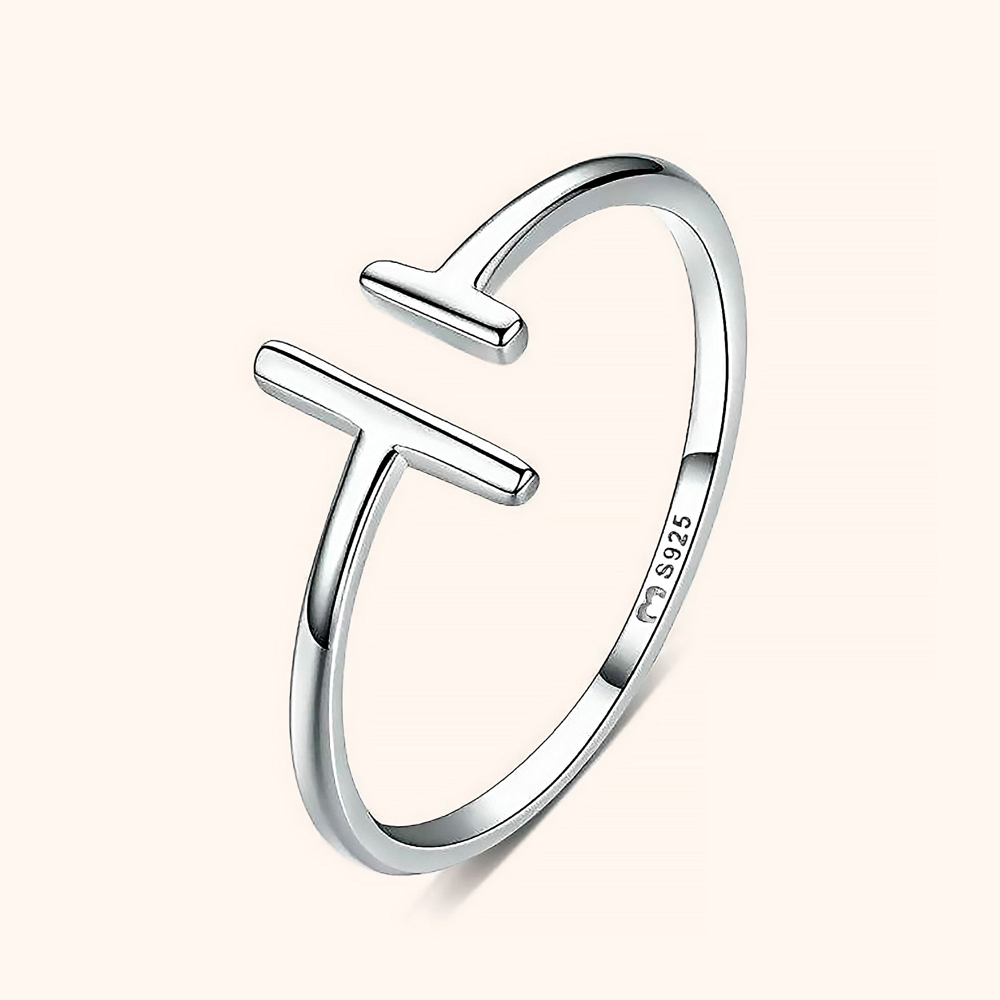 Aureos - Elegant Adjustable Open Silver Ring