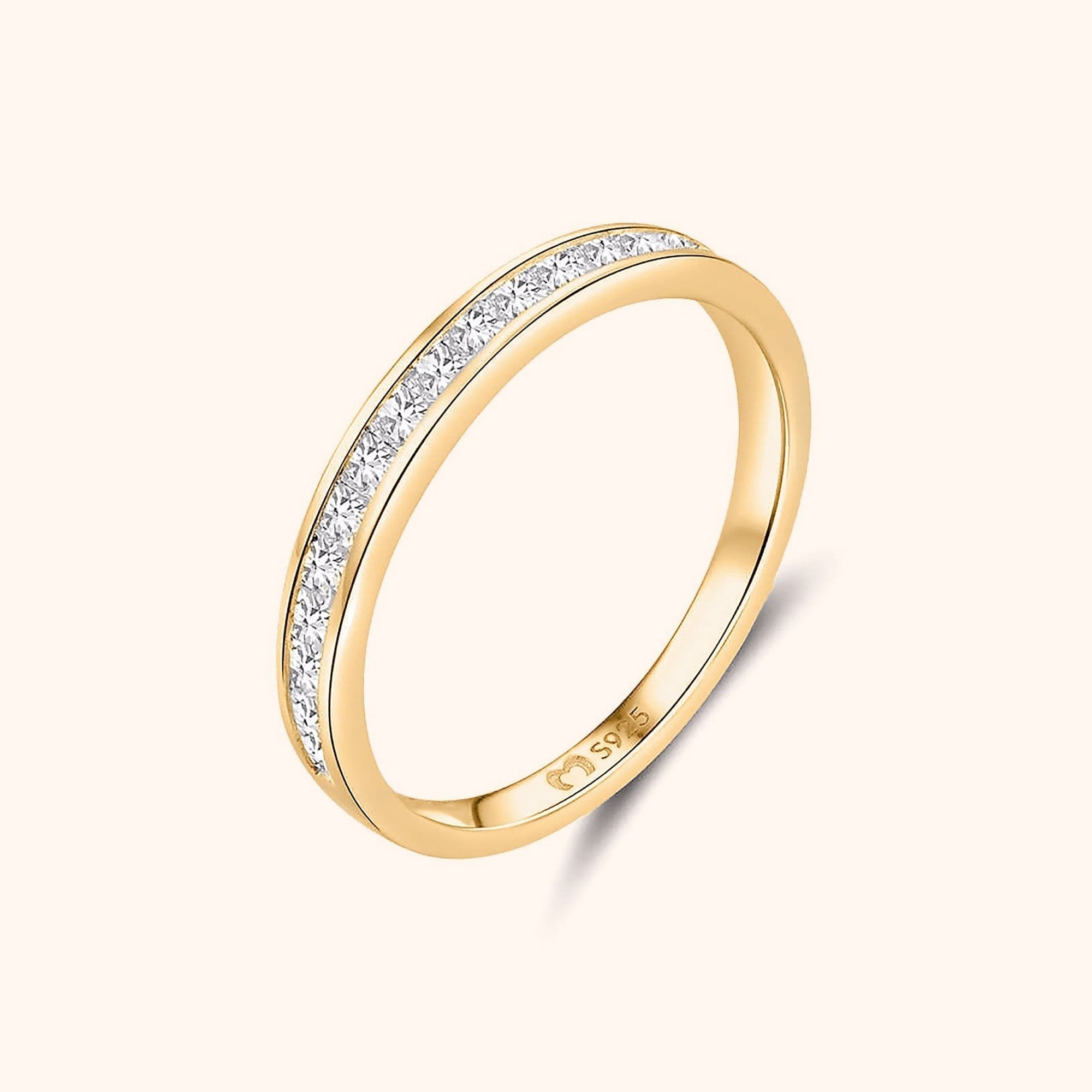 Amelia - Bague en zircone, argent 925 scintillant et intemporel