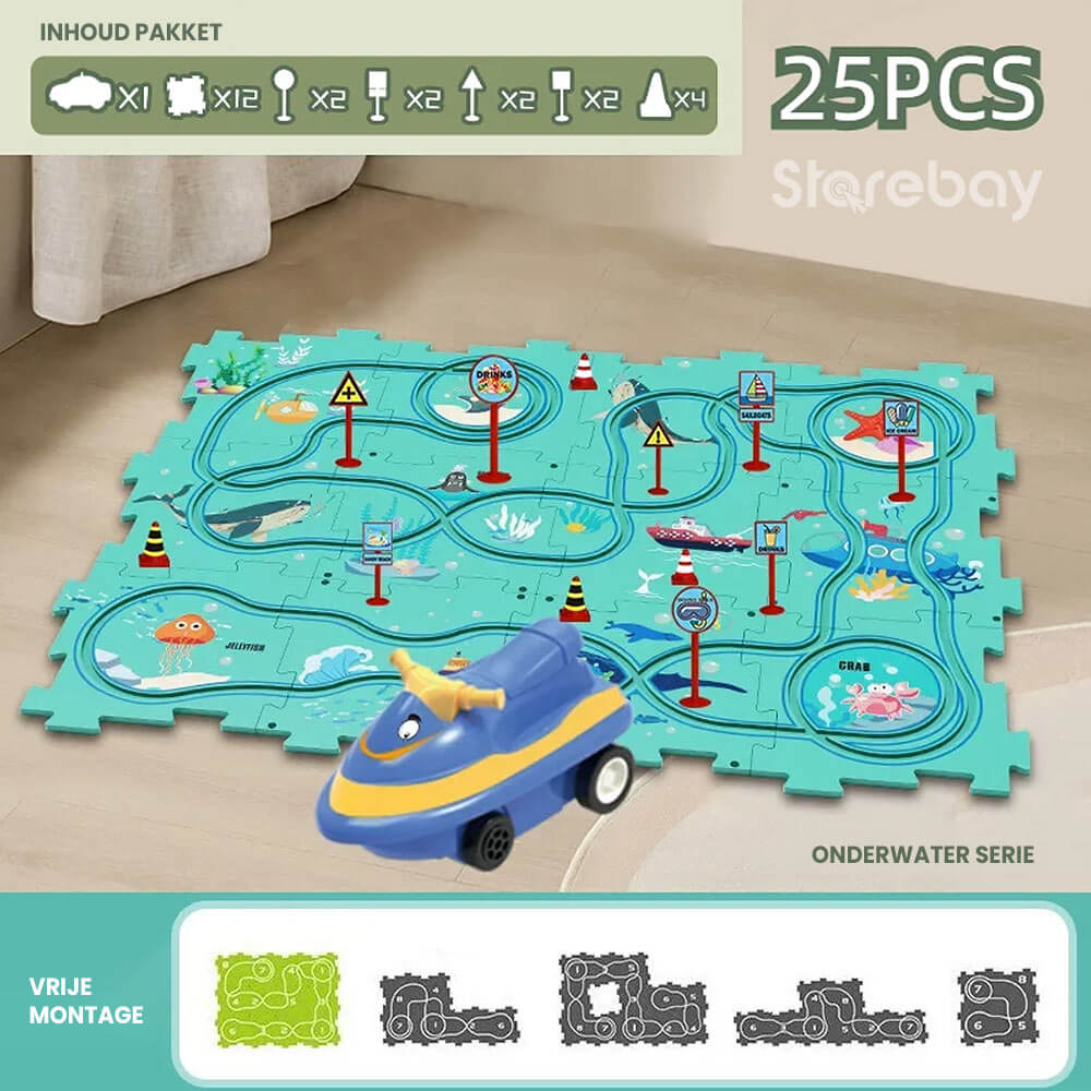 CreativeTrack Puzzle - Circuit Créatif Voiture Enfants