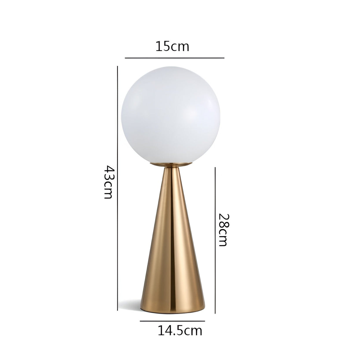 RadiantGlobe - Golden Glass Table Lamp for an Elegant Interior