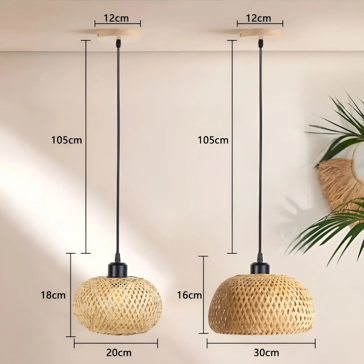 RattanShine - Woven Rattan Pendant Light for Warm Ambient Lighting