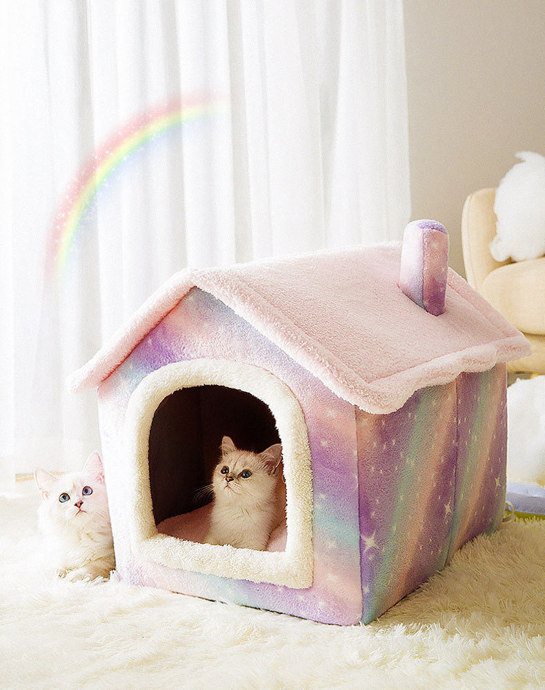 FluffyHaven - Cozy Pet House for Cats and Small Dogs