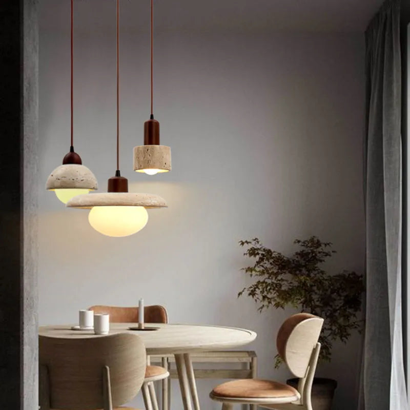 TranquilGlow Chandelier - Wabi-Sabi Stone Chandelier for a Calming Glow