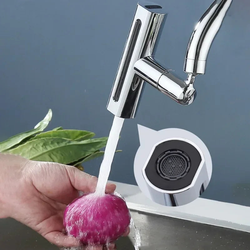 RainFlow - Chrome Pull-Out Bathroom Faucet with 4 Spray Modes