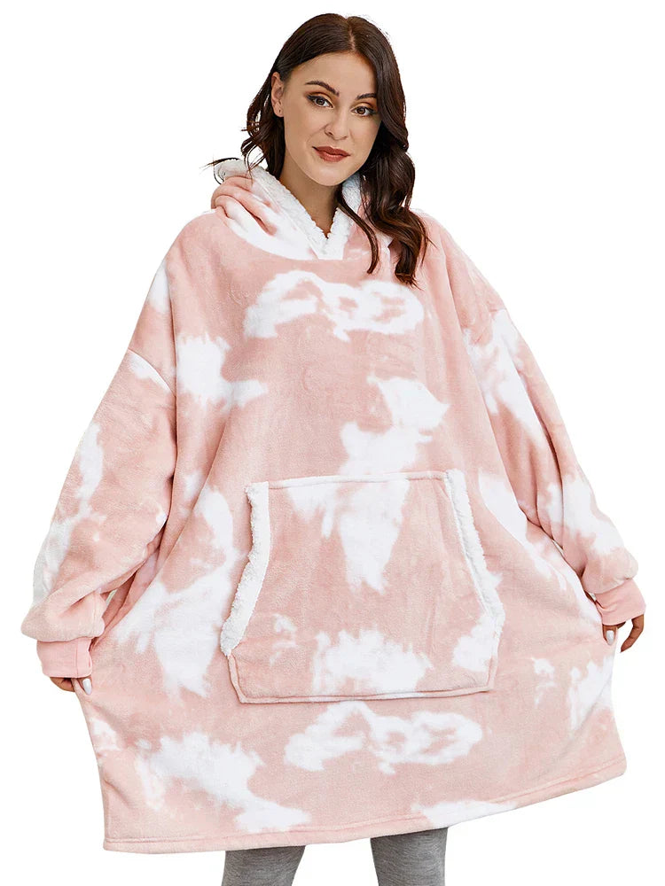 CozyNest FleeceWrap - Oversized Hooded Fleece Blanket