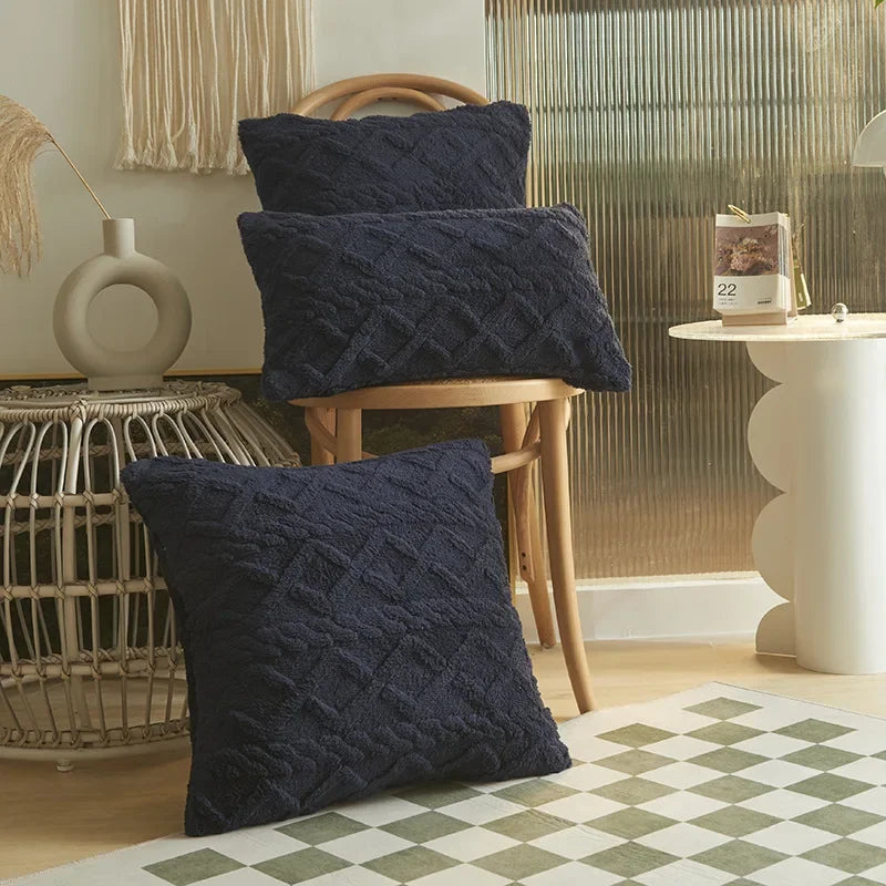 SilkAura Décor - Luxurious Geometric Jacquard Cushion Cover