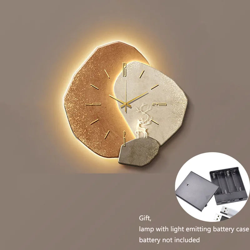 CreamWind Clock - Modern Wall Clock with LED Lighting