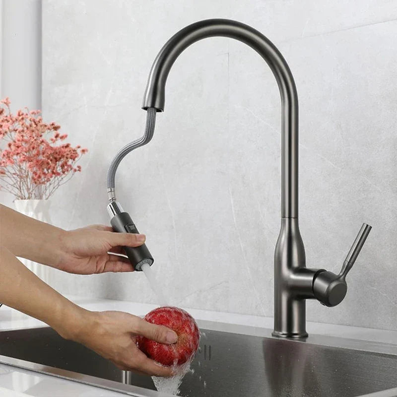 SteelFlow - Modern Kitchen Faucet with Pull-Out Sprayer