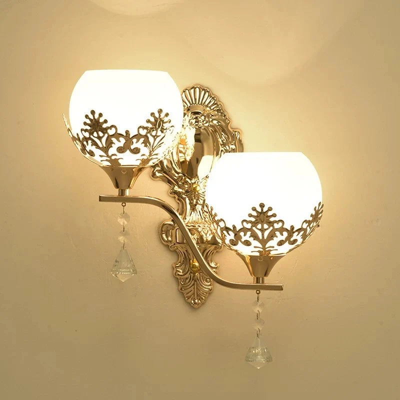 Saphira - Golden K9 Crystal LED Wall Sconce