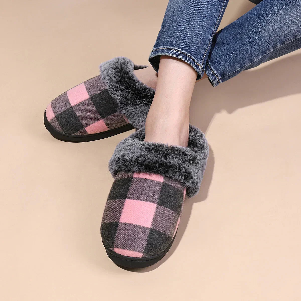 Velvet Vibes - Non-Slip Wool and Cotton Winter Slippers for Kids