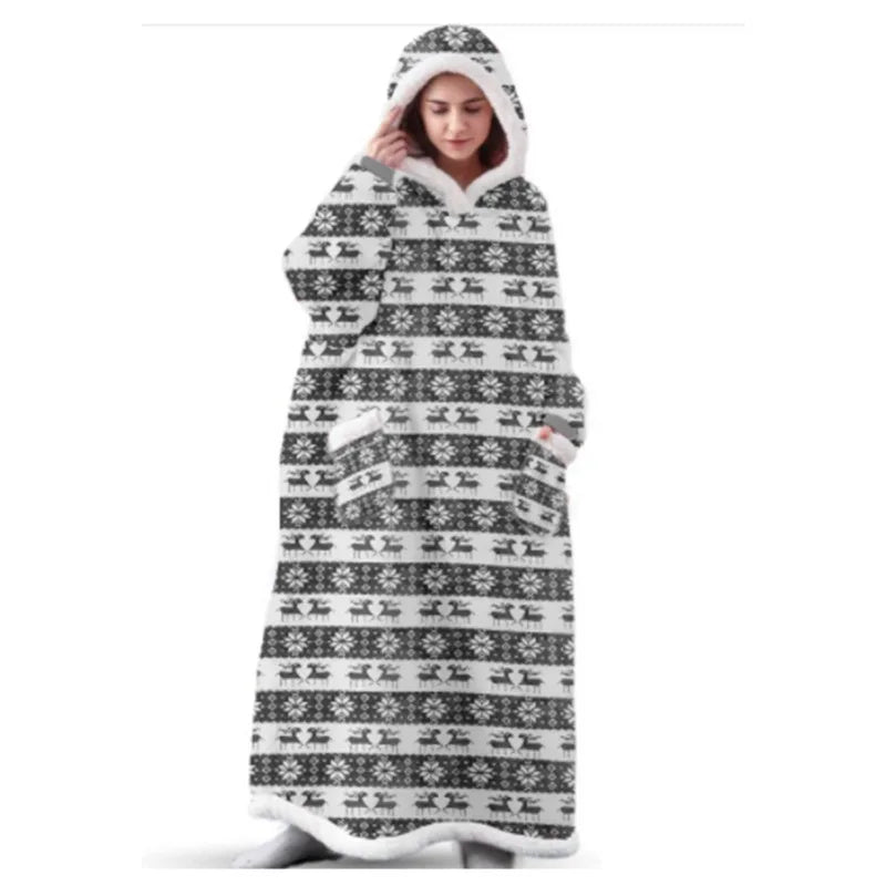 SleeveSnug - Oversized Flannel Sweatshirt Blanket for Winter