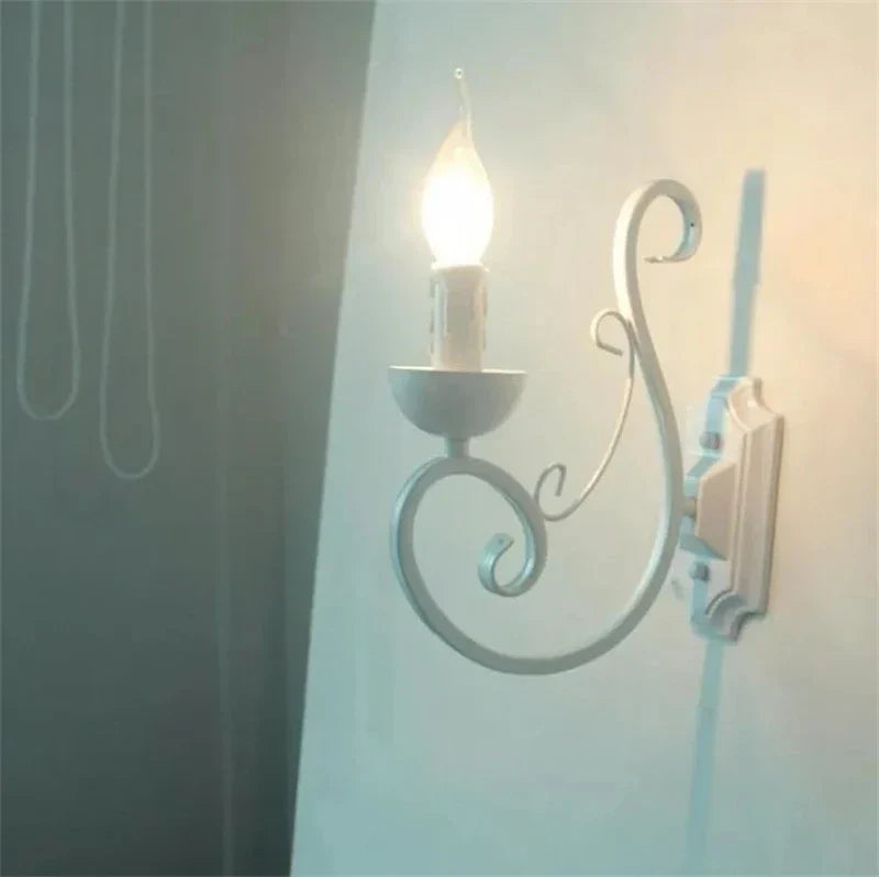 VintageGlow Lamp - White Candle-Style Wall Sconce