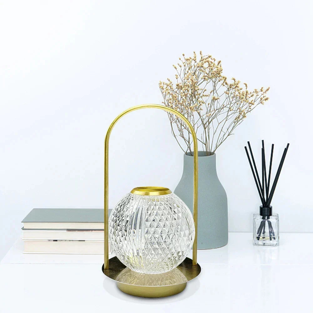 LustreChic - Elegant Rechargeable Crystal Bedside Lamp