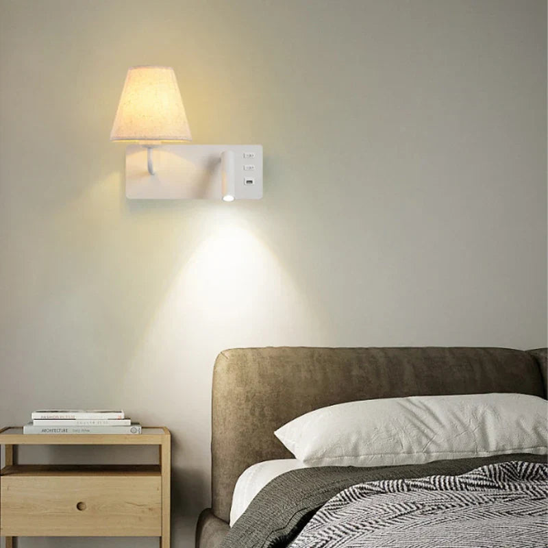 LuminoWall - Minimalist USB Wall Sconce with Reading Light