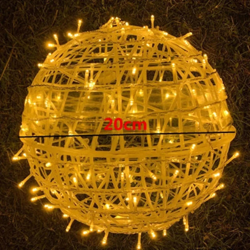 Sphere - Guirlande lumineuse en rotin pour fêtes et décoration élégante