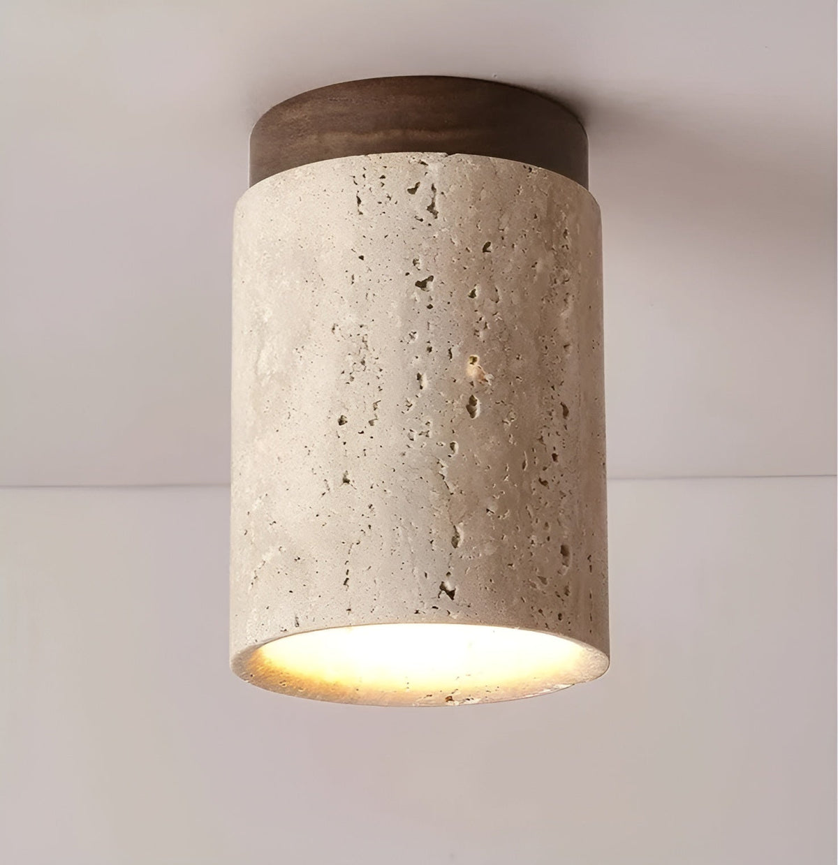 ZenElegance - Wabi Sabi Natural Travertine LED Ceiling Light