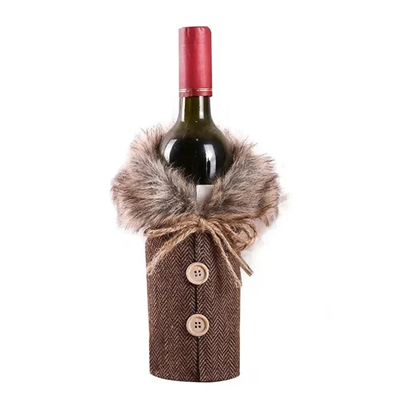 Festive Cheers - Elegant Christmas Wine Bottle Cover