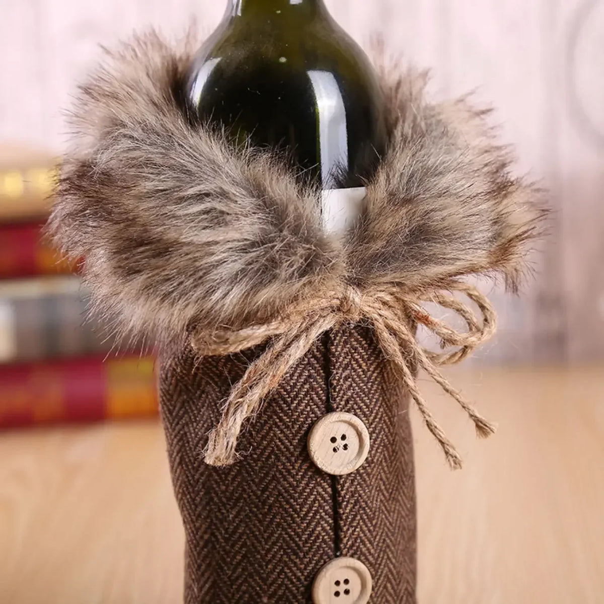 Festive Cheers - Elegant Christmas Wine Bottle Cover