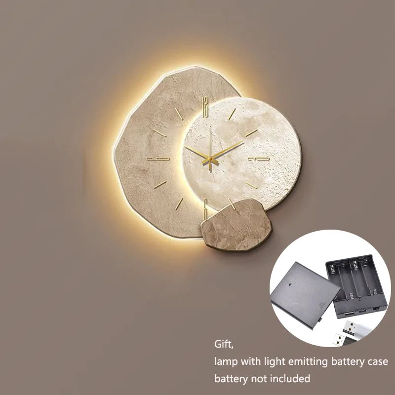 CreamWind Clock - Modern Wall Clock with LED Lighting