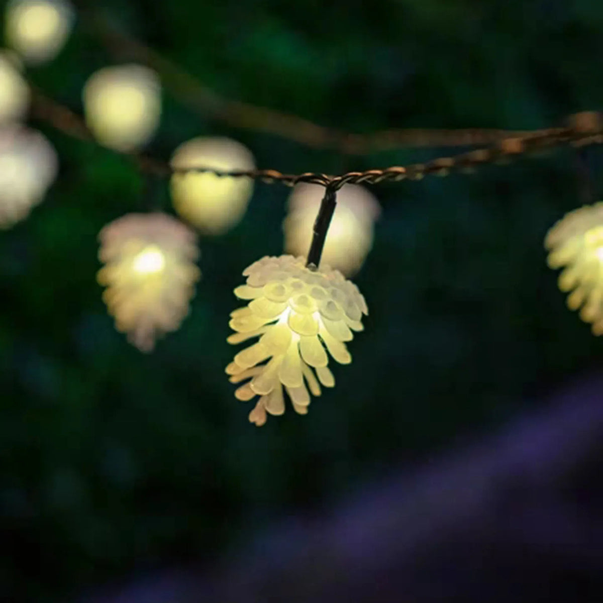 Pinecone Solar String Lights - Magical Garden and Party Decoration