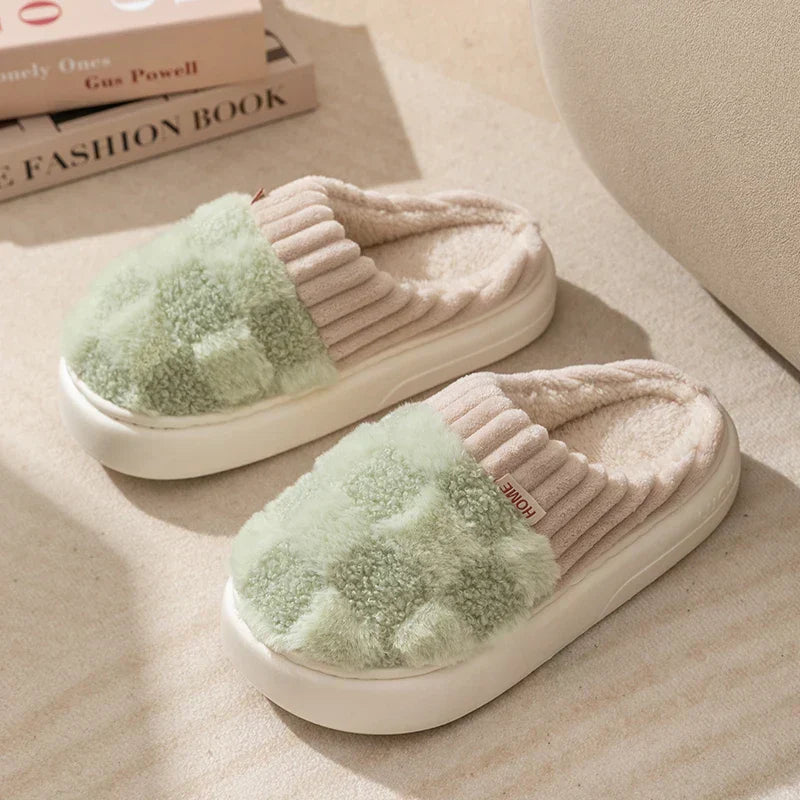Dreamy Feet Slippers - Cozy Cotton Plaid Slippers for Ultimate Comfort