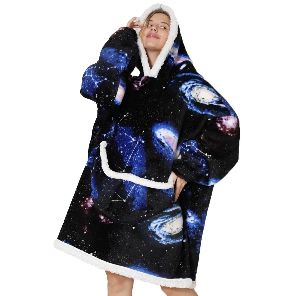 SnugJoy Blanket - Oversized Hooded Fleece Blanket with Pockets
