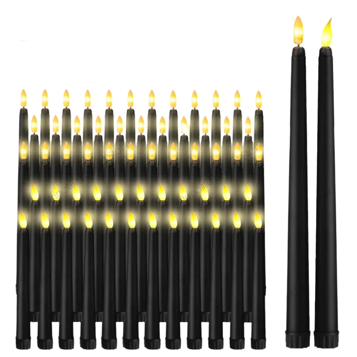 Shadowglow - Elegant Black LED Candles for a Magical Ambience