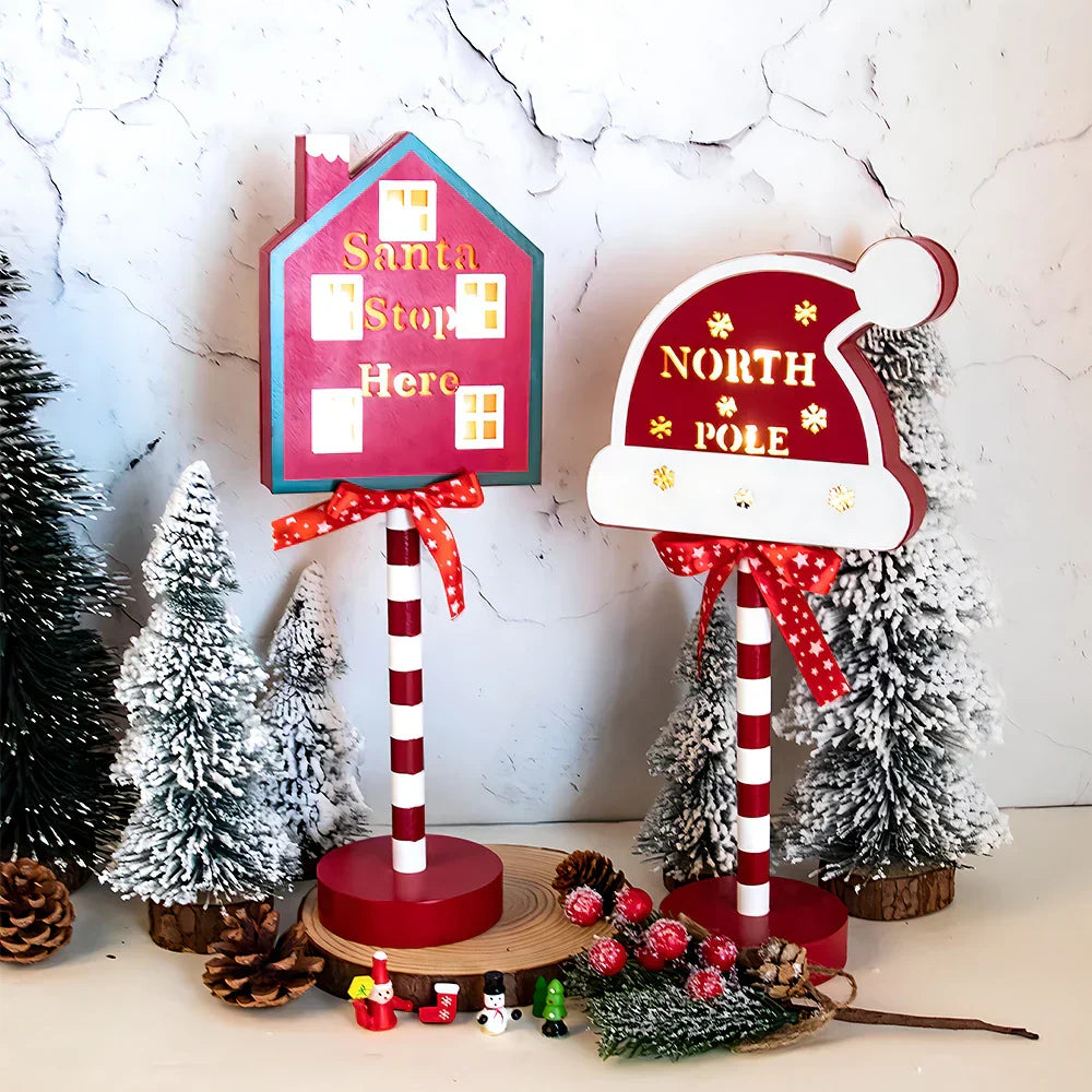 Polaris Glow - Retro Wooden LED Christmas Lamp