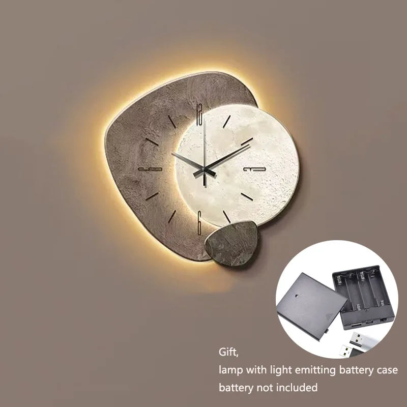 CreamWind Clock - Modern Wall Clock with LED Lighting