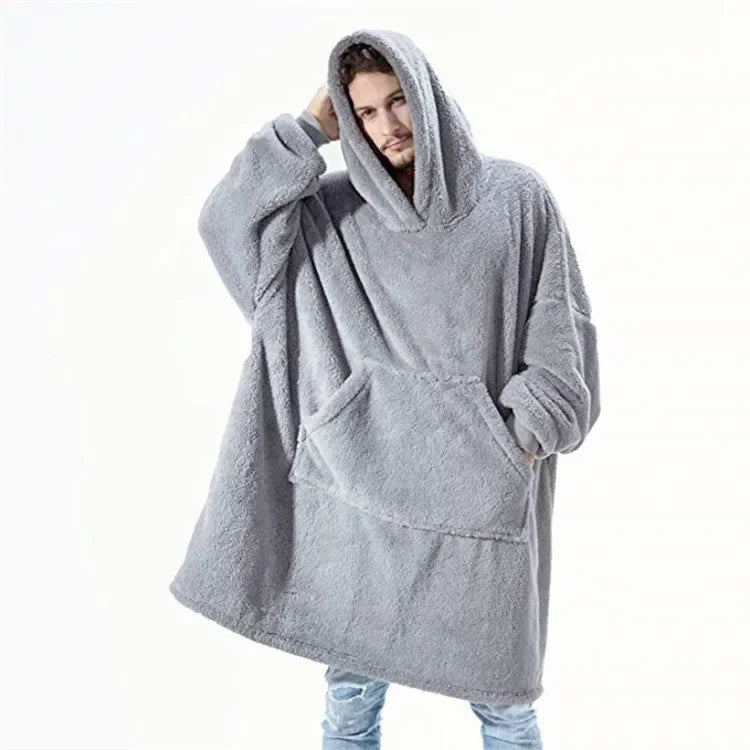 FleeceHaven Sweater - Oversized Flannel Sweatshirt Blanket for Winter