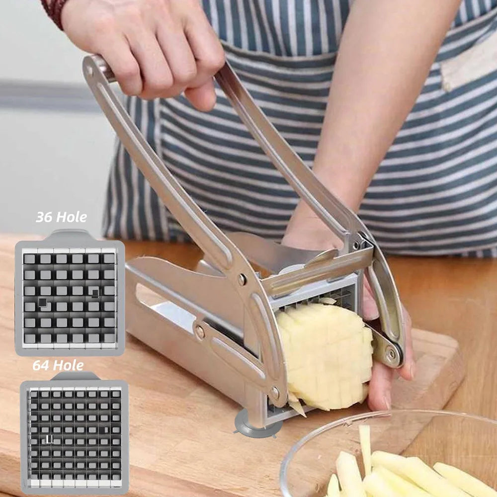Fritzo Vegetable Cutter - Stainless Steel French Fry Cutter for Perfect Cuts