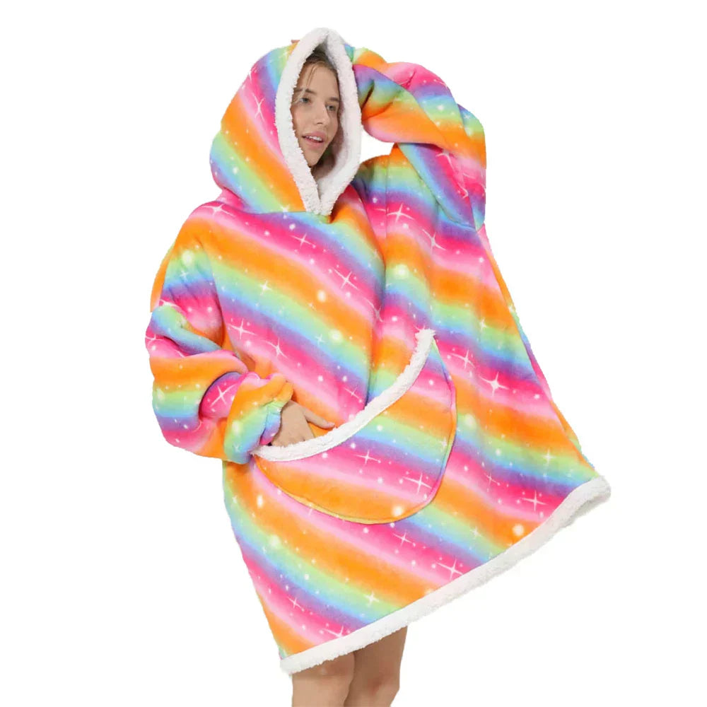 SnugJoy Blanket - Oversized Hooded Fleece Blanket with Pockets