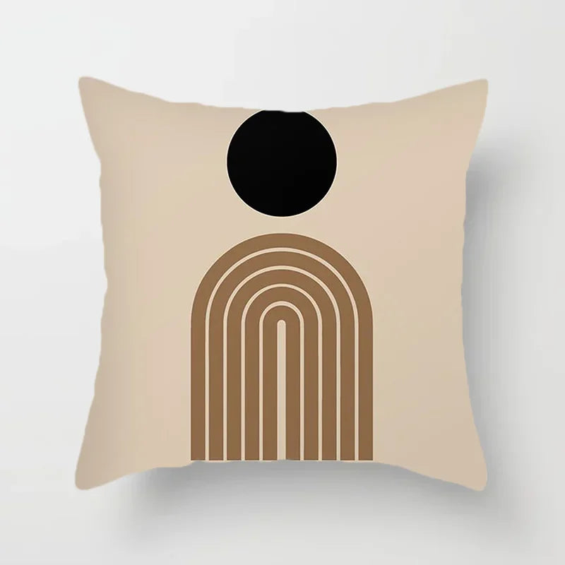 Aurum Cushion Cover - Black and White Abstract Print Decorative Cover