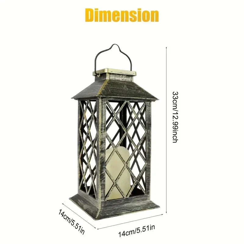 Velunar - Decorative Solar Lantern with LED Flame