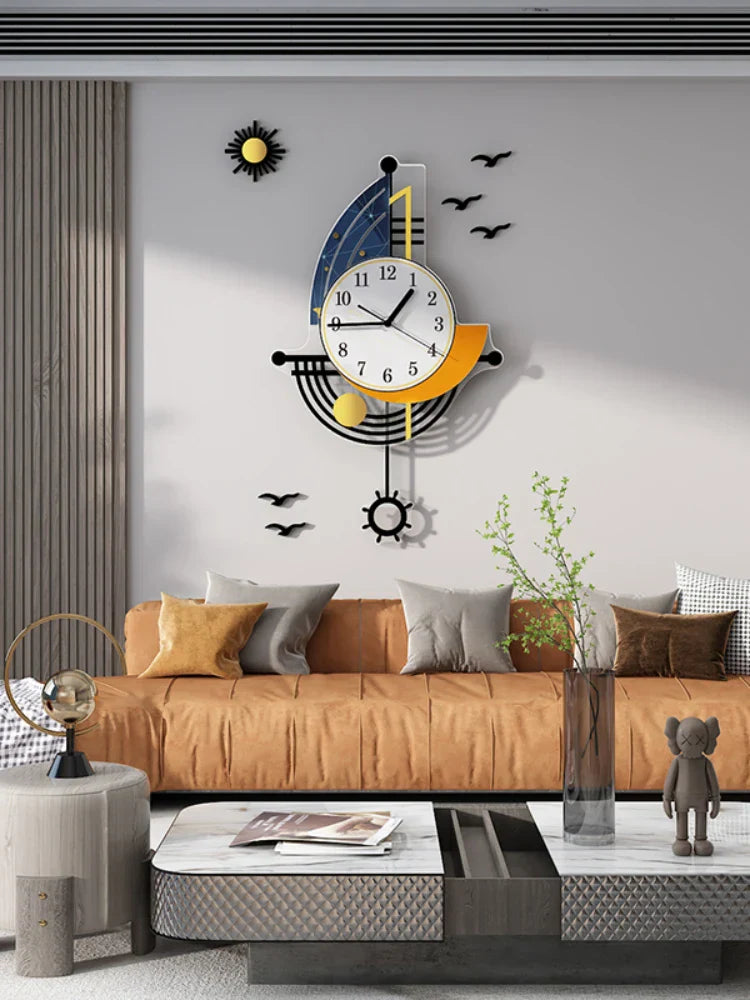 NauticTime - Elegant Sailboat Wall Clock in Nautical Style