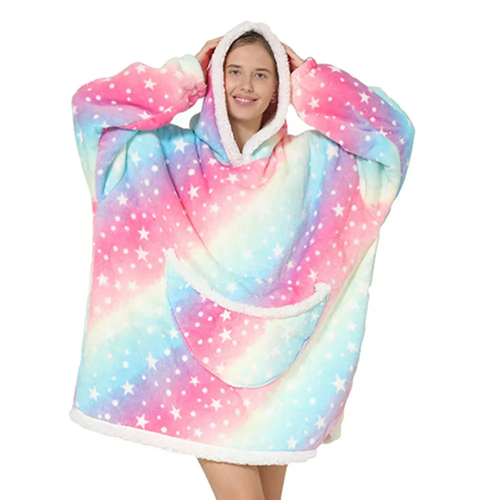SnugJoy Blanket - Oversized Hooded Fleece Blanket with Pockets