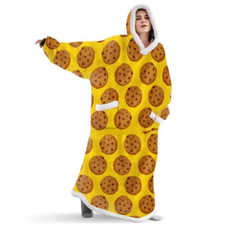 SleeveSnug - Oversized Flannel Sweatshirt Blanket for Winter