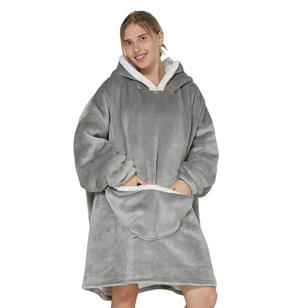 SnugJoy Blanket - Oversized Hooded Fleece Blanket with Pockets