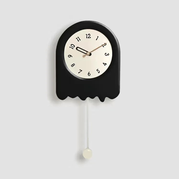 CremePendulum Clock - Horloge murale a pendule au design coreen moderne