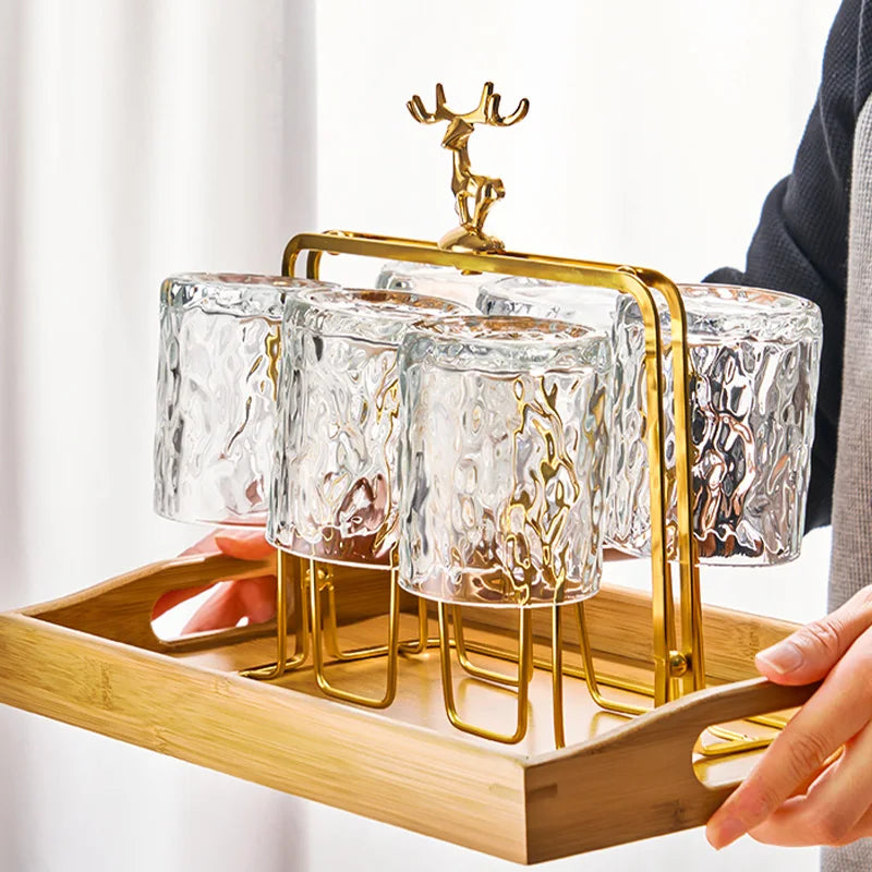 Glacio - Whiskey Glasses with Reindeer Stand for Festive Nights