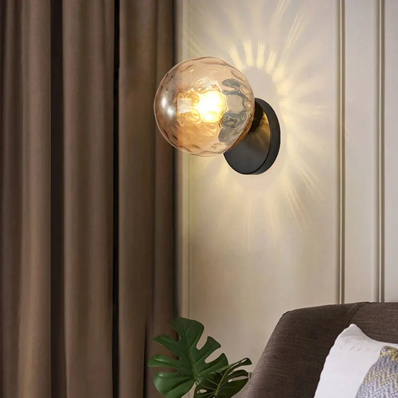 GleamGold - Elegant Gold Glass Wall Sconce