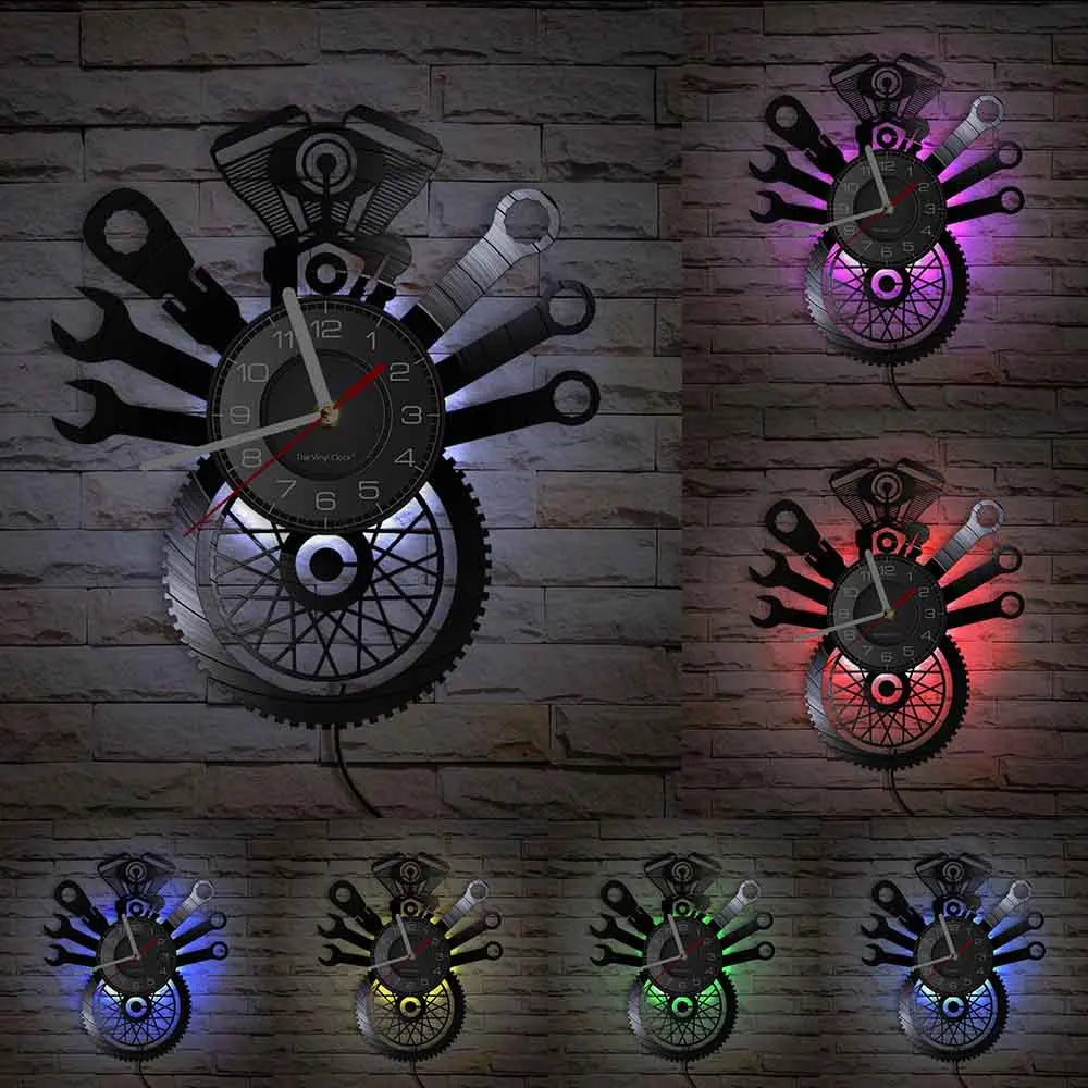 AutoRepair Clock - Vinyl Wall Clock for Garage and Workshop