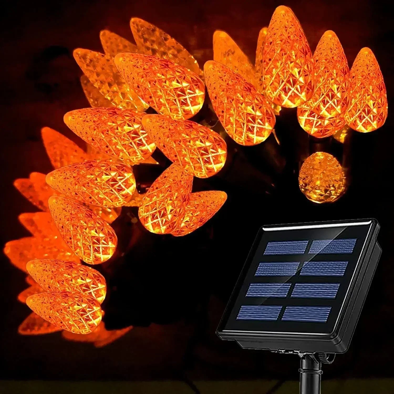 BerryGlow Lights - Guirlande solaire fraise pour jardin et fêtes