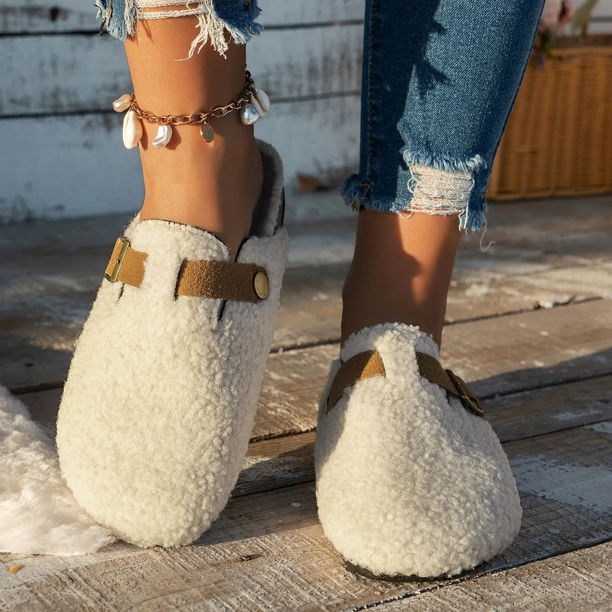 ConfortLuxe - Sheepskin Wool Slippers for Winter