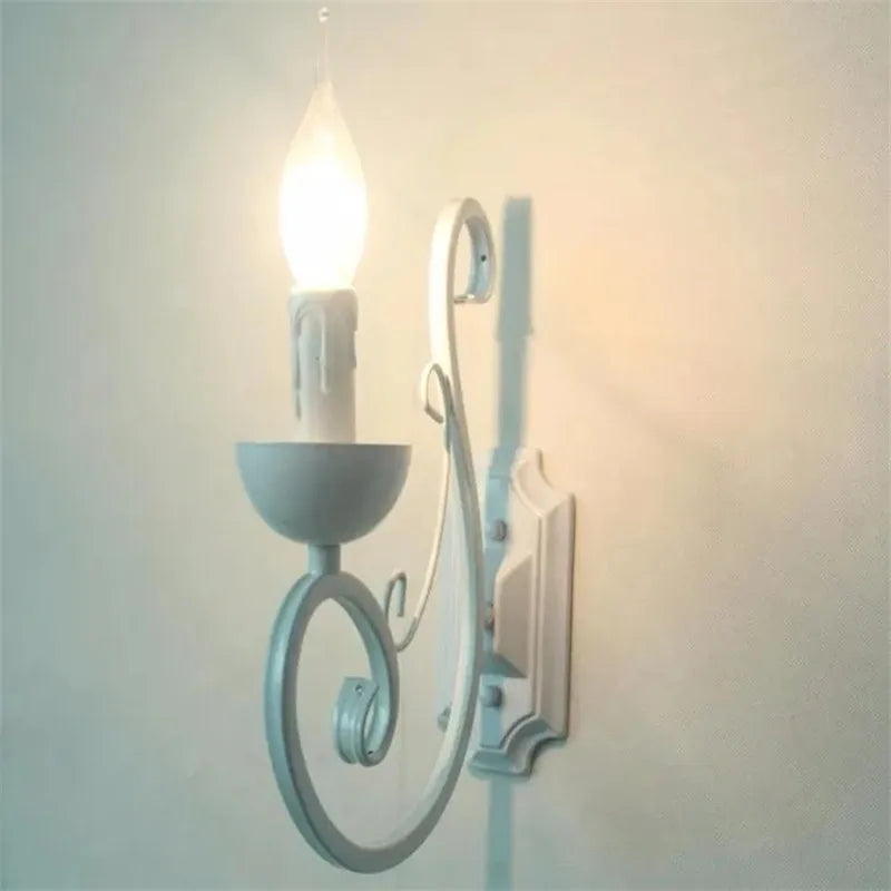 VintageGlow Lamp - White Candle-Style Wall Sconce