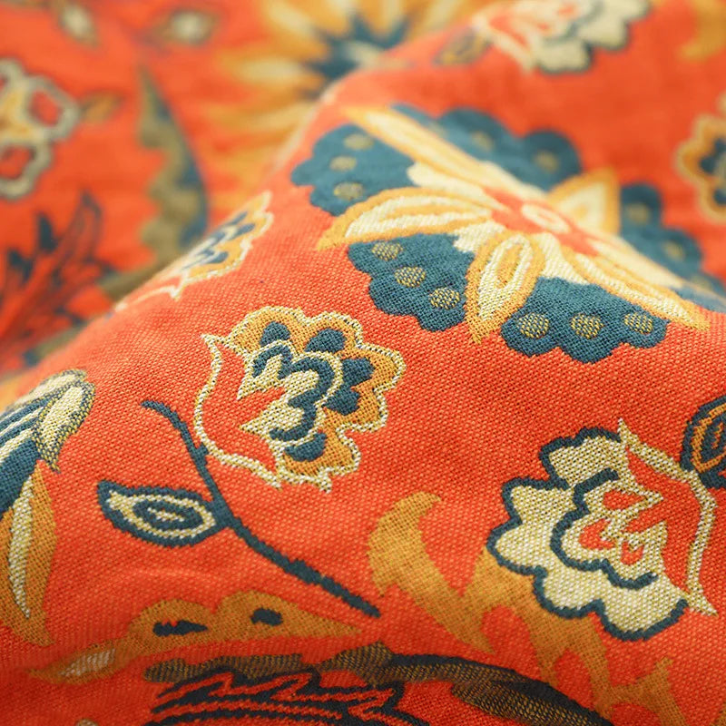 Boho Luxe Throw - Woven Cotton Blanket for Elegant Interiors