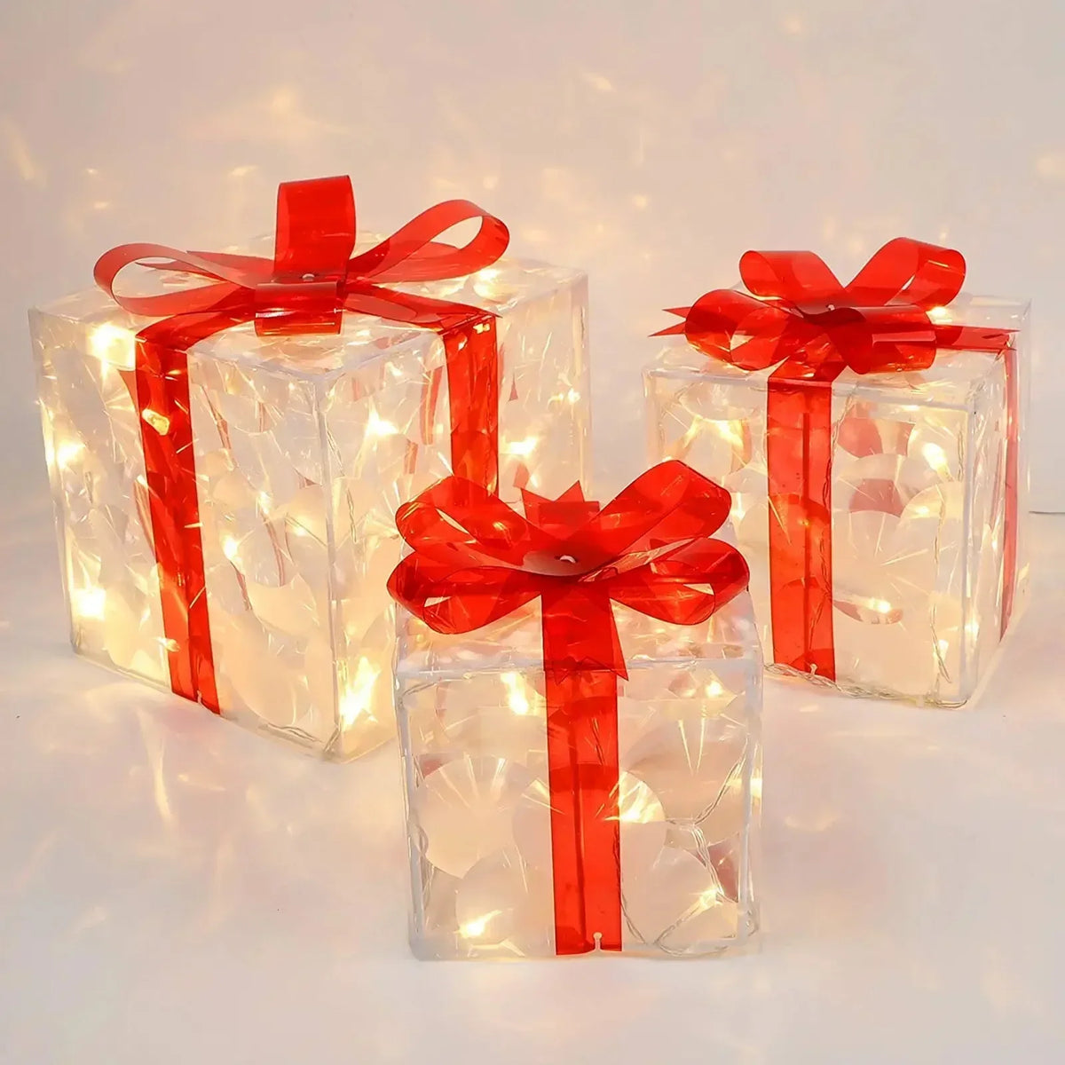 EclatDeNoel - Light-Up Christmas Gift Box with 100 LEDs