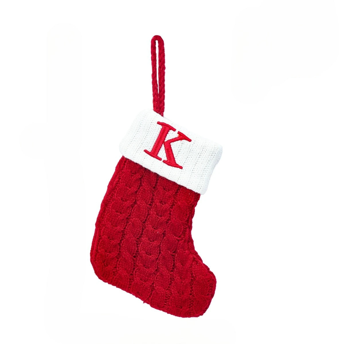 NoelEnTricot - Knitted Christmas Stocking with Snowflake Pattern