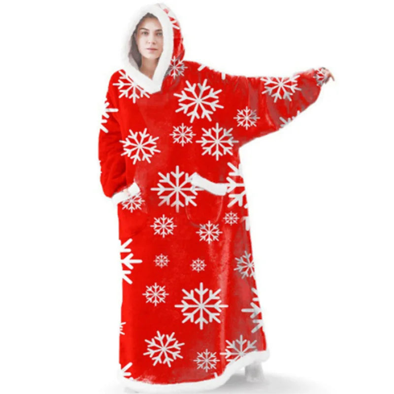 SleeveSnug - Oversized Flannel Sweatshirt Blanket for Winter